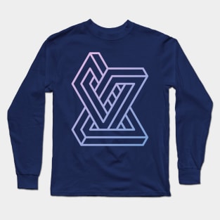 Strange Geometry - Asymmetry (Outline) Long Sleeve T-Shirt